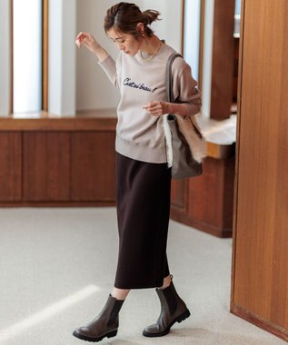 23区 L 【洗える】レターロゴ ニット ベージュ系