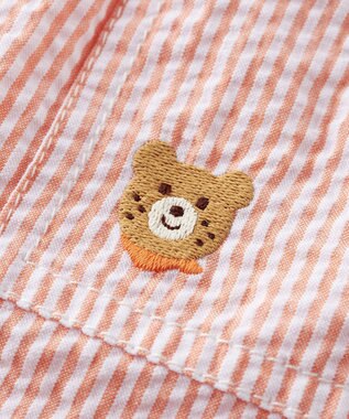 MIKI HOUSE HOT BISCUITS 【80-120cm】サッカー素材 5分丈パンツ オレンジ