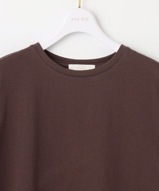 ANY SIS S 【WEB・一部店舗限定】サテンコンビ プルオーバー ブラウン