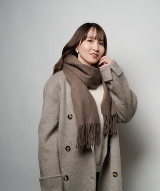 MOONBAT プラスムーンバット (+moonbat) カシミヤ100％無地ストール 洗える 190㎝×50㎝ ブラウン