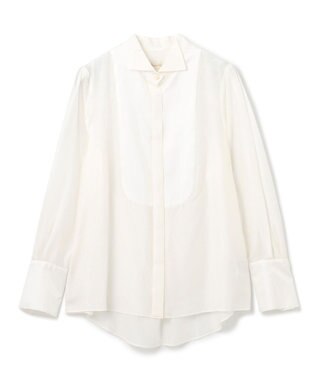 GRACE CONTINENTAL シルクコンビドレスシャツ ホワイト