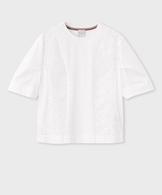 Paul Smith レース コンビ 半袖カットソー ホワイト
