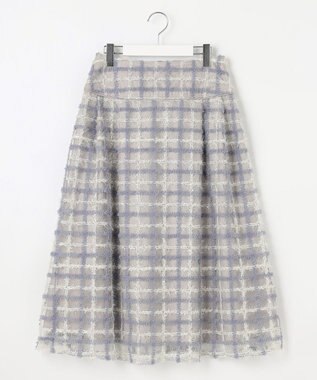 Feroux ラメチェック フレアスカート ブルー系