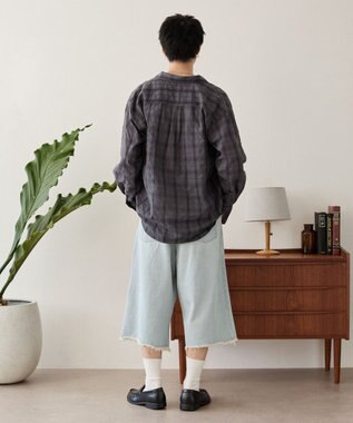 WEGO クリンクルチェックシャツ（LS） ブラックチェック1