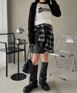 WEGO フラッフィーグラフィックちびニット 柄1