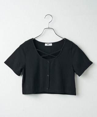 WEGO フロントクロスショートリブT ブラック