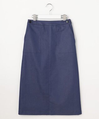 J.PRESS LADIES L 【WEB限定カラーあり】TCシャンブレーサテンST ナロー スカート 【WEB限定】ブルーシャンブレー系
