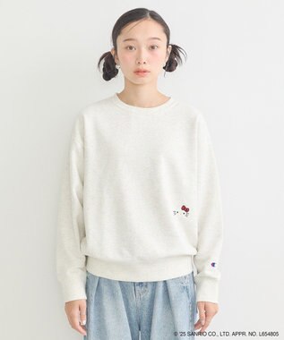 earth music&ecology チャンピオン　ハローキティ×ｅｍａｅ裏毛プルオーハ Oatmeal
