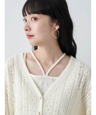 earth music&ecology キラキラボタンハートカーディガン Ivory