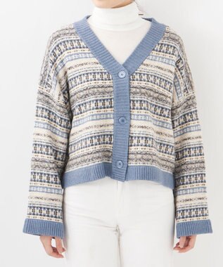 OP／FILA 【OP】ジャガードニットカーディガン ベージュ