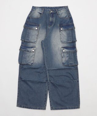 WEGO マルチポケットデニムパンツ デニム中濃加工色