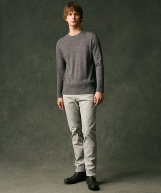 JOSEPH ABBOUD 【オリジナルオーガニックコットン使用/サスティナブル/伸縮/保形性】JOE COTTON ワッフル クルーネックＴシャツ ライトグレー系