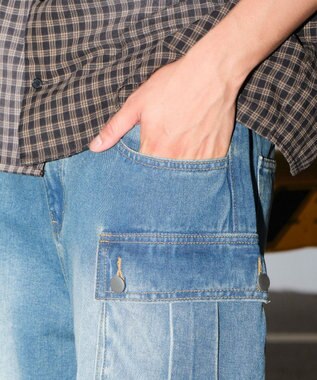 WEGO マルチポケットデニムパンツ デニム中濃加工色