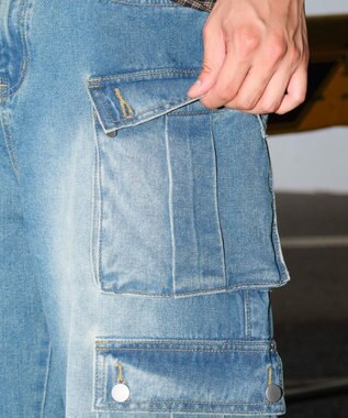 WEGO マルチポケットデニムパンツ デニム中濃加工色