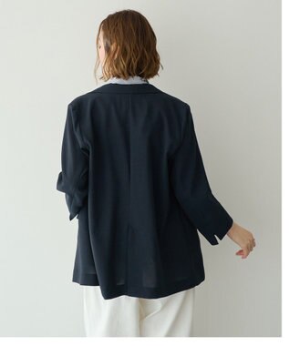 YECCA VECCA リネンライクジャケット Navy