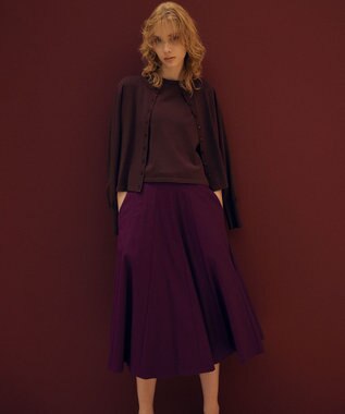組曲 【ご好評につき追加予約 / 加藤ローサさん着用】ハンサムツイルフレア スカート パープル系