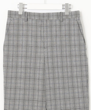 自由区 【裏起毛/撥水加工】TRギャバ グレンチェック テーパードパンツ グレー系4