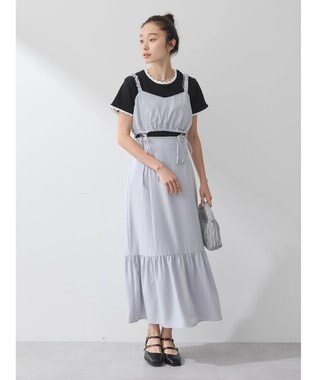 earth music&ecology マルチウェイビスチェリボンキャミワンピース Blue Gray