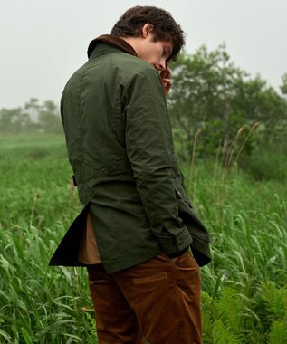 JOSEPH ABBOUD MOUNTAIN 【軽量/ワックスコーティング・テ―ム・ヤルビー氏コラボ】ワックスクロス プリント ブルゾン カーキ系