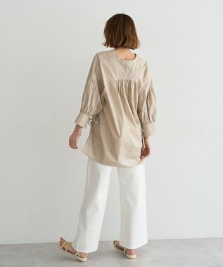 YECCA VECCA 【ORGABITS】5分袖スキッパーシャツ Beige