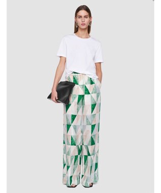 JOSEPH マーブルプリント　シルクトラウザーズ Lagoon combo