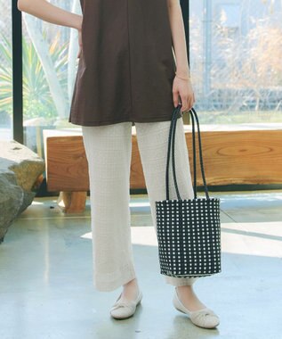 Tiaclasse 総レースワイドパンツ オフホワイト