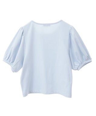 earth music&ecology ロゴプレート付きパフスリーブプルオーバー Sax