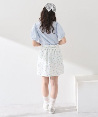 earth music&ecology ロゴプレート付きパフスリーブプルオーバー Sax