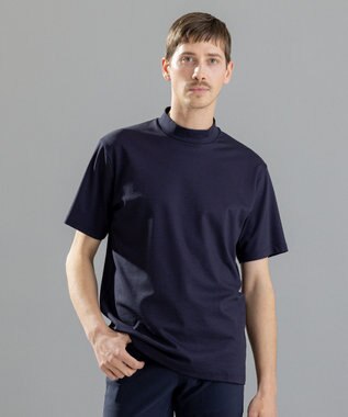 JOSEPH HOMME コンパクトストレッチジャージー　モックネックＴシャツ ネイビー系