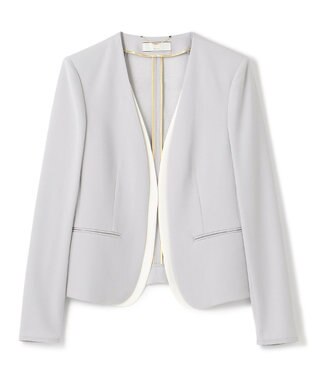 BEIGE， 【L-size】CINDY / ダブルカラージャケット  Ice blue × White