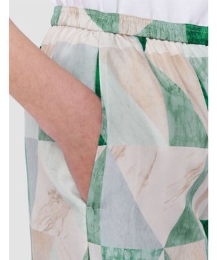 JOSEPH マーブルプリント　シルクトラウザーズ Lagoon combo