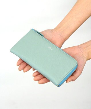 FOLNA RD アドリアレザー スマートLファスナー長財布 ライトブルー