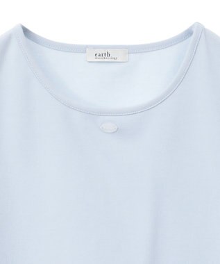 earth music&ecology ロゴプレート付きパフスリーブプルオーバー Sax