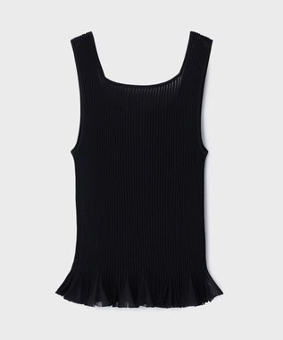 GRACE CONTINENTAL シアーフリルニットトップ ブラック