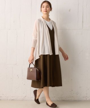 組曲 【WEB限定】シアーツイルジャージーショート カーディガン ピンク系