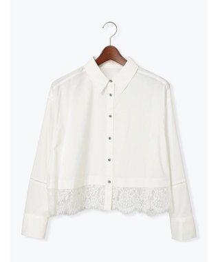 Te chichi スカラップレース切替シャツブラウス オフホワイト
