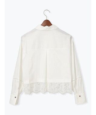 Te chichi スカラップレース切替シャツブラウス オフホワイト