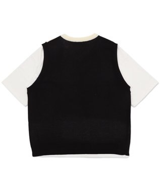 WEGO 【２点SET】アンサンブルゲームロゴニットベスト ブラック