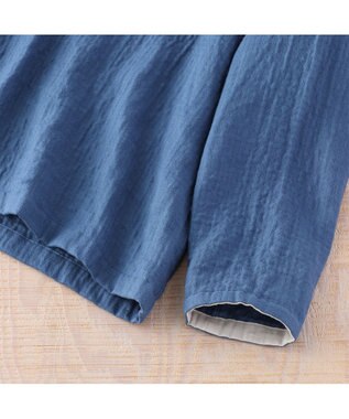 UCHINO マシュマロガーゼメンズ長袖Tシャツ ブルー