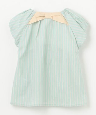 組曲 KIDS 【110-140㎝】サマーストライプ ブラウス セージ系1