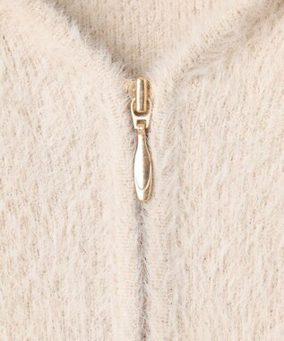 ANY SIS 【洗える】シャギーニット パーカー アイボリーベージュ