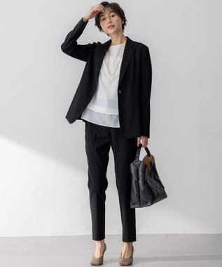 23区 【吸水速乾/UVカット/接触冷感】ストレッチジョーゼット シアーコンビ カットソー ホワイト系