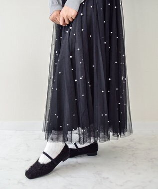 Bridget Birkin 【Bridget Birkin】エラスティックバンドもこもこスクエアバレエシューズ ブラック