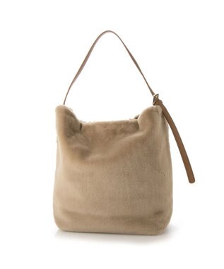 UNBILLION cachecache 花刺繍エコファーワンハンドルバッグ オーク