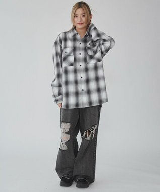 WEGO 【ユニセックス着用ITEM】グラフィックオンブレチェックシャツ（LS） 柄4