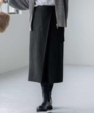 23区 S 【GOLD LABEL】スウェードタッチレザー ラップスカート
