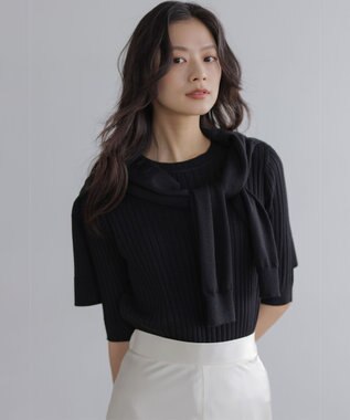 組曲 S ラメアンサンブル ニット ブラック系