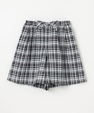 ANY KIDS チェック柄キュロット ブラック