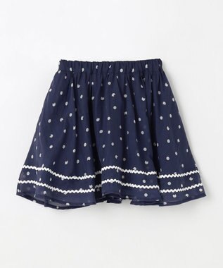 ANY KIDS ネコ×ドット スカート ネイビー