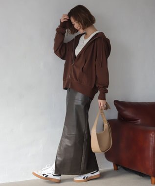 WEGO 【ユニセックス着用ITEM/MLサイズ展開】コンパクトフィットダブルZIPパーカー ブラウン